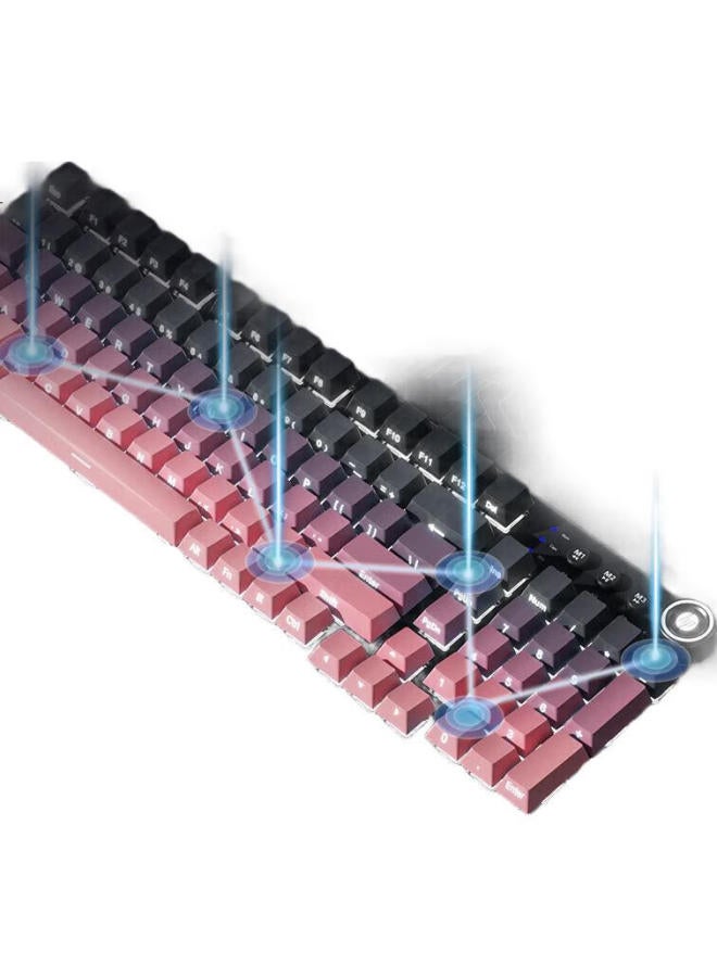 HP Hp Gk100s Wired Mechanical Keyboard With Gradient Side-engraved Translucent Keycaps 99-key Full Key Hot Swap With K Gaming Office Universal Keyboard Blackberry Pink White Light Blue Switch - Image 1