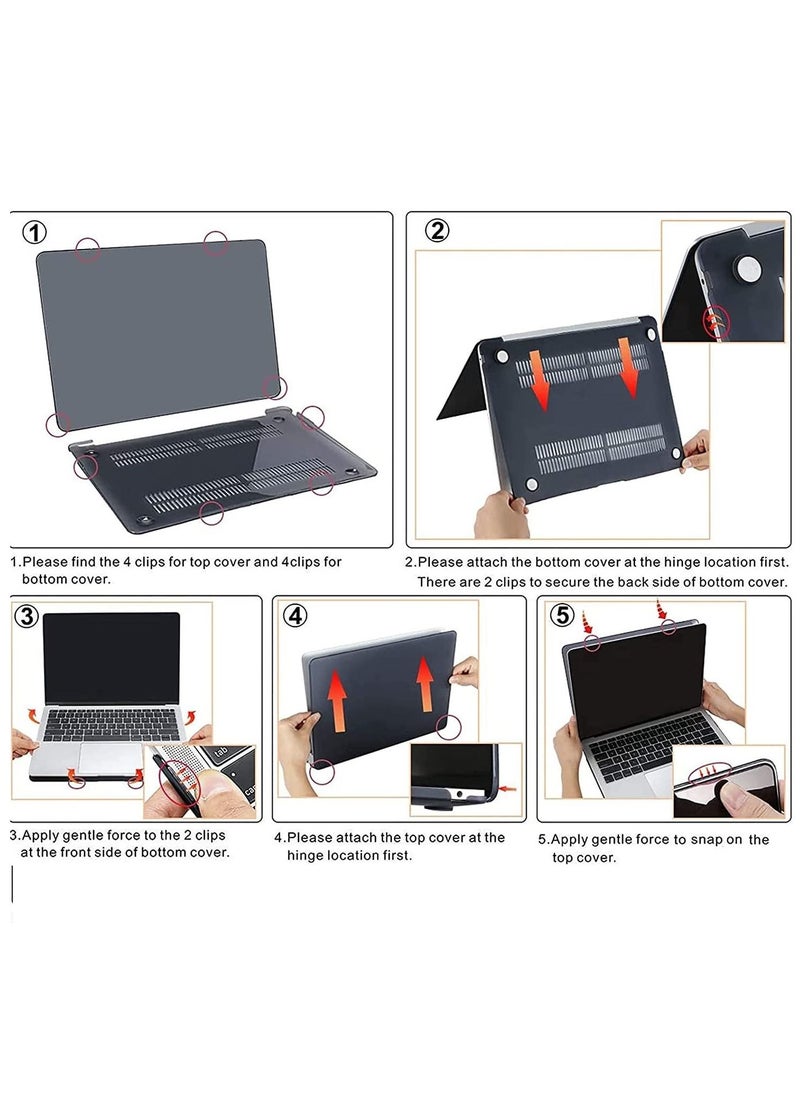 Ntech NTECH Compatible with MacBook Air 13 inch Case 2022 2021 2020 2019 2018 Release A2337 M1 A2179 A1932 Retina Display with Touch ID Plastic Hard Shell Case & Keyboard Cover Skin Crystal Clear  - Image 4