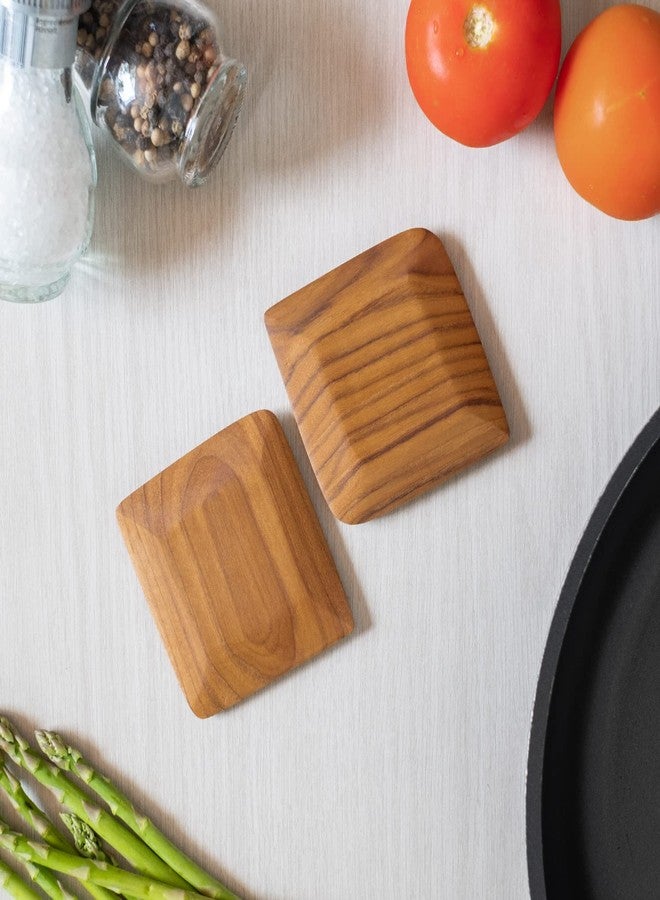 FAAY 2 Packs Gadget Scrapers, Dishwashing Scrub for Cleans Kitchen Pans, Pots, Dishes, Bowls, and Plates Removes Food Effectively Without Scratching. - Handmade from High Moist Resistance Teak Wood - Image 2