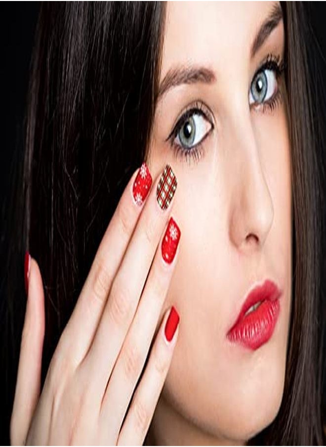 TailaiMei - 14 Sheets Christmas Nail Wraps Stickers Nail Polish Strips Self-Adhesive Full Wraps With 2 Pcs Nail Files For Diy Nail Art Decals (Gift Style) - Image 1