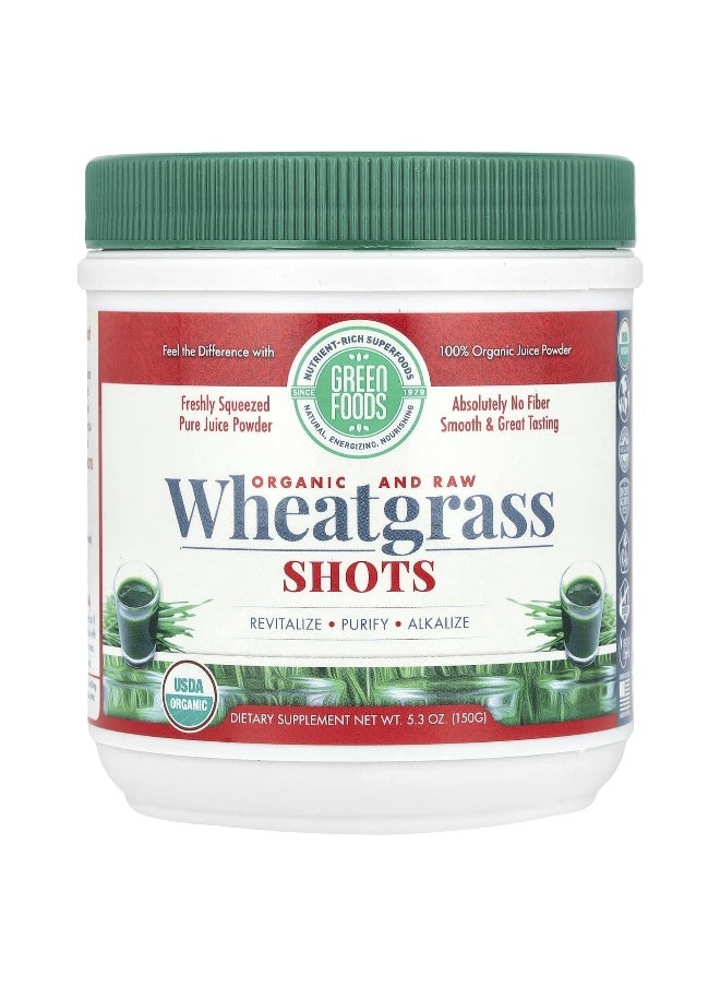 Green Foods Green Foods, Organic and Raw Wheatgrass Shots, 5.3 oz (150 g)  - Image 1