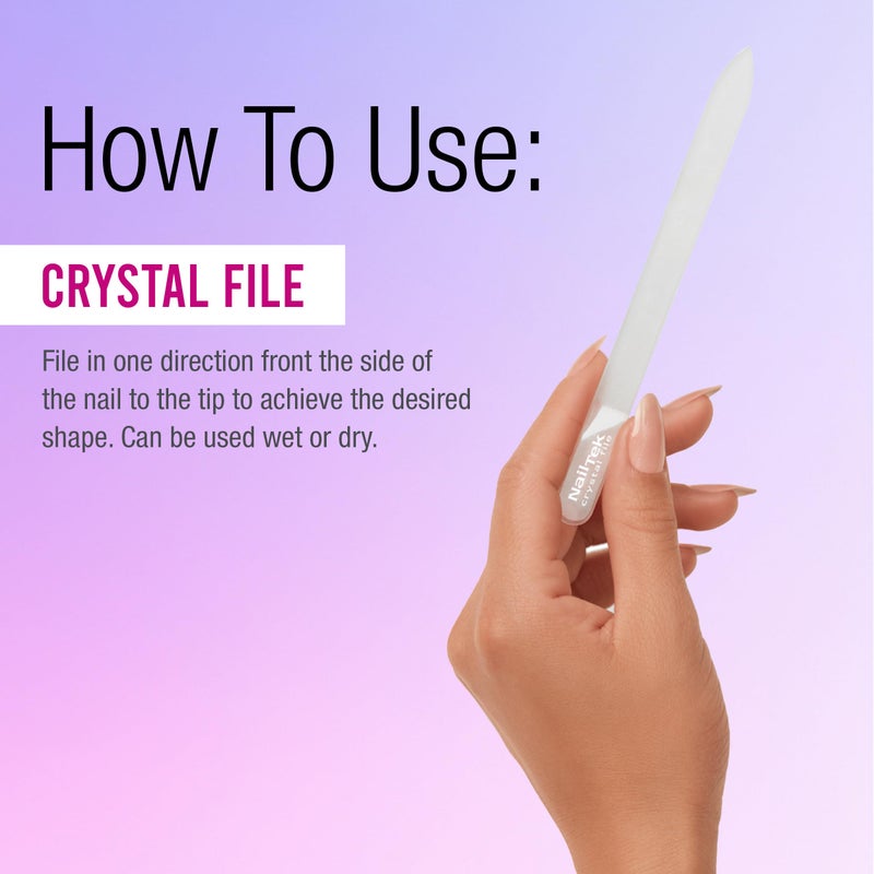 Nail Tek Crystal File - Glass Nail File with Case, Durable and Gentle for Healthy Nails and Cuticles - Travel-Friendly Design, Fuchsia, Medium 5" - Image 5