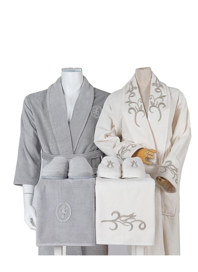 LAMA Home Tekstil Set Bath Robe Grey  Double  - Image 1