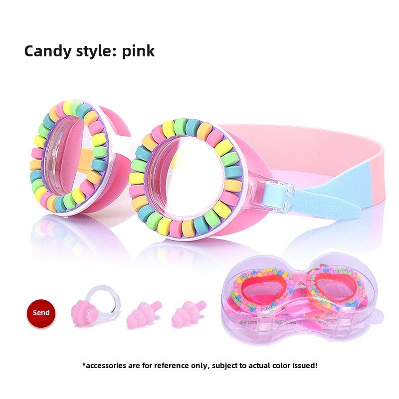 Generic Kids Swim Goggles Anti-Fog Cartoon Waterproof Jewelry powder