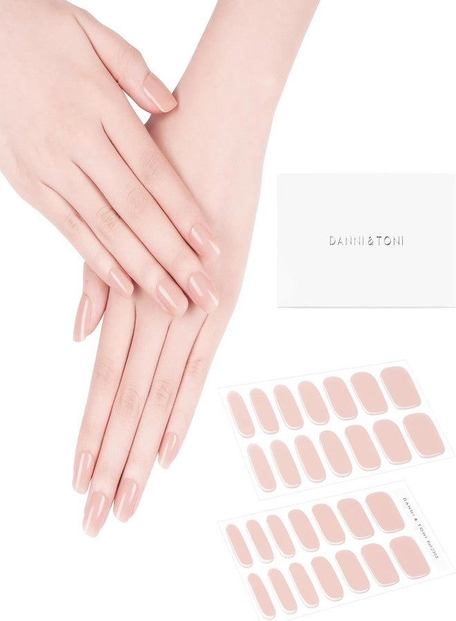 Cazuela Semi Cured Gel Nail Strips - Pink Semi Cured Nail Wraps - Soft Self-Adhesive Gel Nail Stickers with 16PCS Nail File Stick - Long Lasting French Tip Stickers (03 Light Lilac) - Image 1