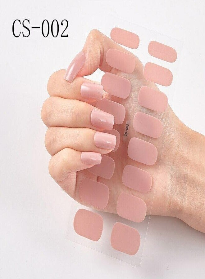 Cazuela Semi Cured Gel Nail Strips - Pink Semi Cured Nail Wraps - Soft Self-Adhesive Gel Nail Stickers with 16PCS Nail File Stick - Long Lasting French Tip Stickers (03 Light Lilac) - Image 3