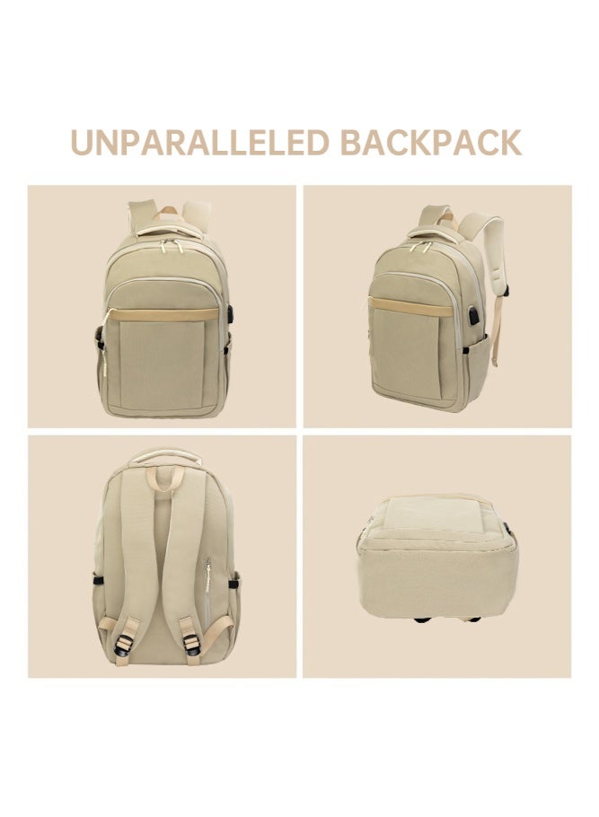 SHABILI Ladies Stylish Nylon Backpack with External USB Charging Port, College Bag and Laptop Bag with Multi-Pockets and Shoulder Strap for Women, Ideal Back Bag and School Bag for Commuting and Travel - Image 5