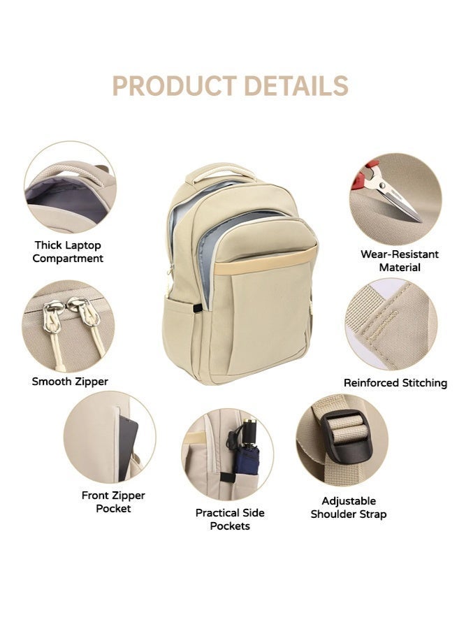 SHABILI Ladies Stylish Nylon Backpack with External USB Charging Port, College Bag and Laptop Bag with Multi-Pockets and Shoulder Strap for Women, Ideal Back Bag and School Bag for Commuting and Travel - Image 3