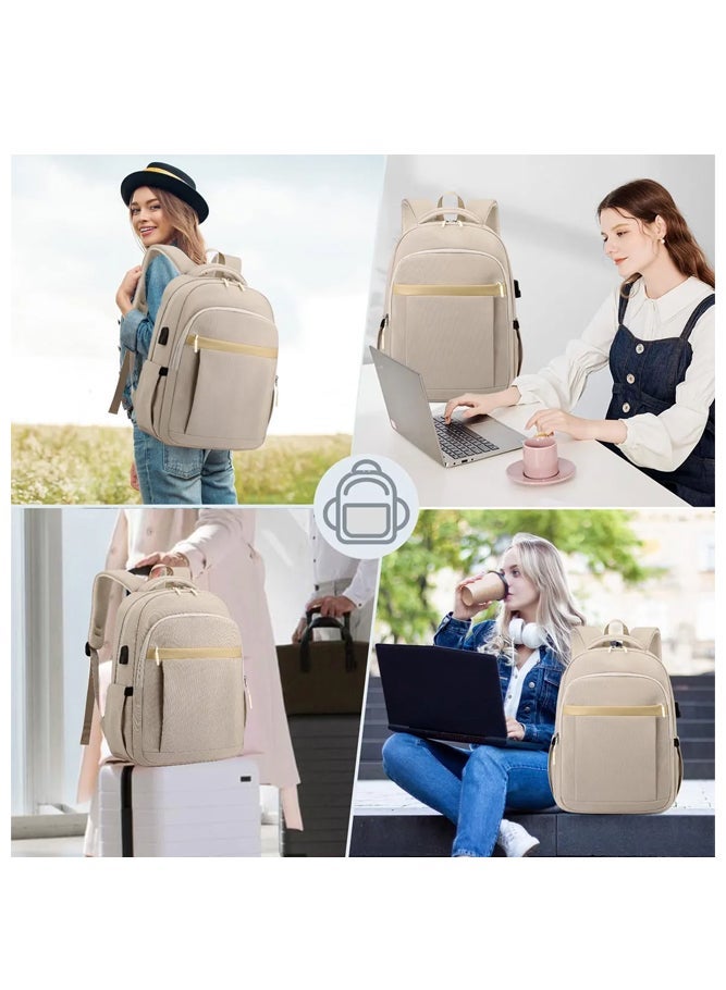 SHABILI Ladies Stylish Nylon Backpack with External USB Charging Port, College Bag and Laptop Bag with Multi-Pockets and Shoulder Strap for Women, Ideal Back Bag and School Bag for Commuting and Travel - Image 2