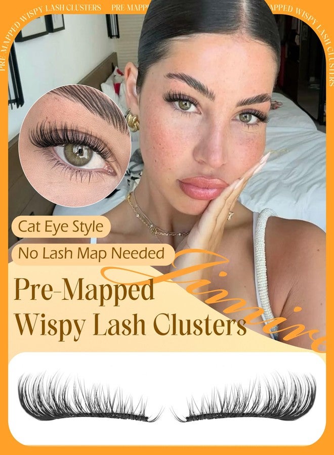 JIMIRE Natutal Lash Clusters Wispy Lashes Clusters Cat Eye Cluster Eyelash Extensions Natural Look 10-16MM Pre-Lash Map Individual Lashes Eyelash Clusters by JIMIRE - Image 2