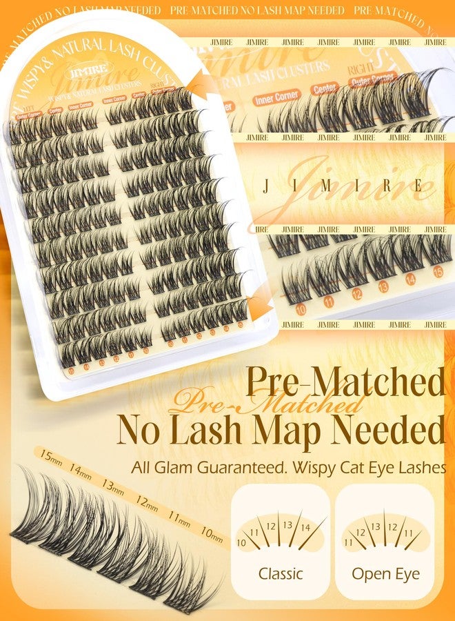 JIMIRE Natutal Lash Clusters Wispy Lashes Clusters Cat Eye Cluster Eyelash Extensions Natural Look 10-16MM Pre-Lash Map Individual Lashes Eyelash Clusters by JIMIRE - Image 4