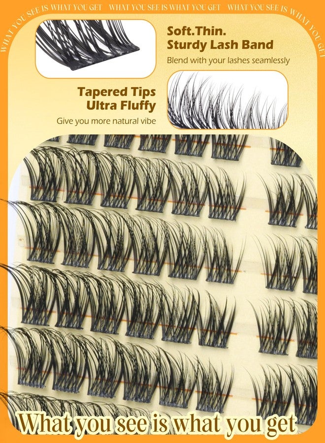 JIMIRE Natutal Lash Clusters Wispy Lashes Clusters Cat Eye Cluster Eyelash Extensions Natural Look 10-16MM Pre-Lash Map Individual Lashes Eyelash Clusters by JIMIRE - Image 5