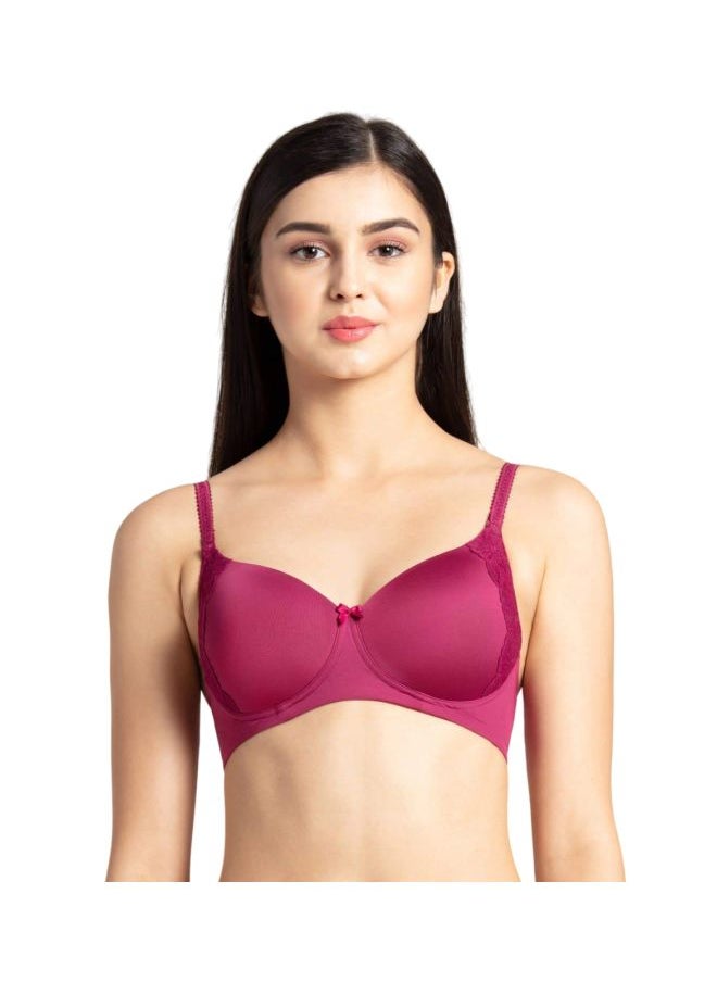 JOCKEY - Jockey 1816 Women Wire free Padded Soft Touch Microfiber Nylon Elastane Stretch Full Coverage Lace Styling Multiway T Shirt Bra - Image 1
