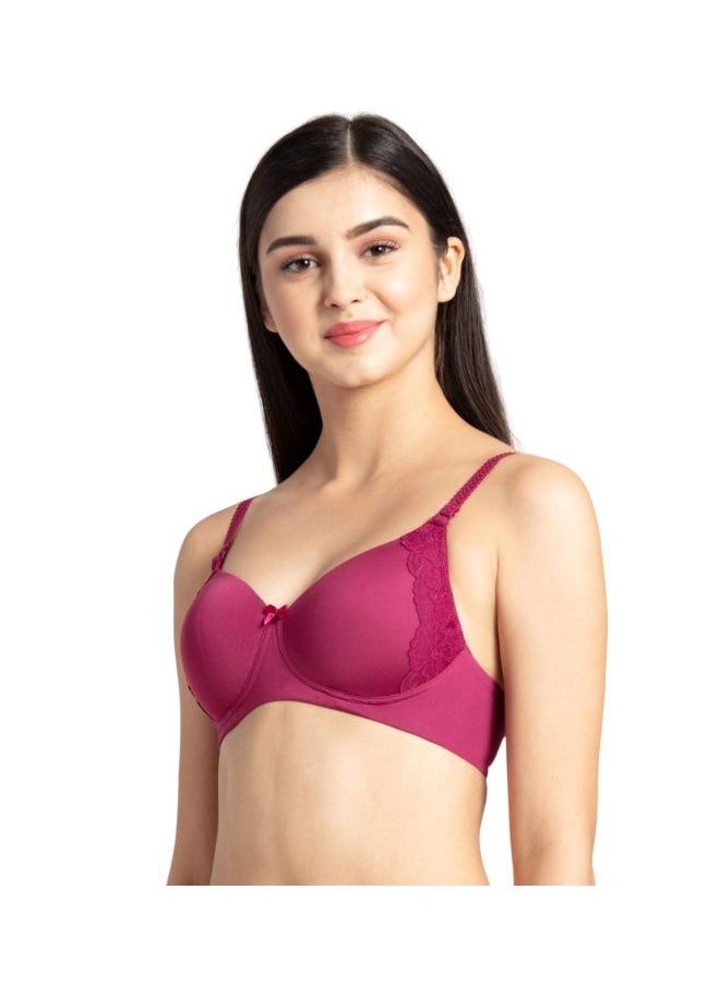JOCKEY - Jockey 1816 Women Wire free Padded Soft Touch Microfiber Nylon Elastane Stretch Full Coverage Lace Styling Multiway T Shirt Bra - Image 1