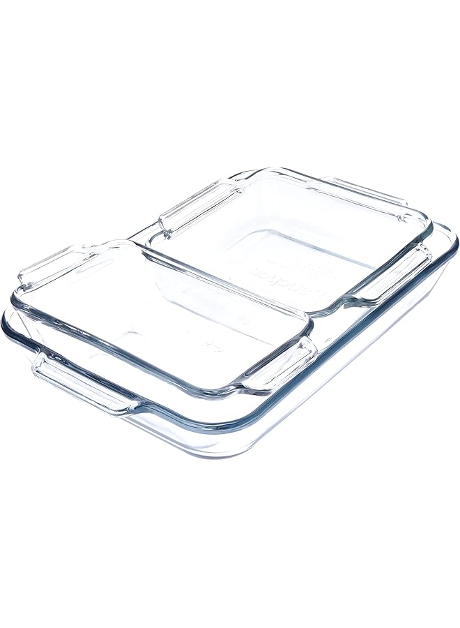 أنكور هوكينغ طقم أواني خبز زجاجية من أوفن بيسكس، مكون من 3 قطع، مع قوالب خبز مربعة ومستطيلة ورغيف - Image 4