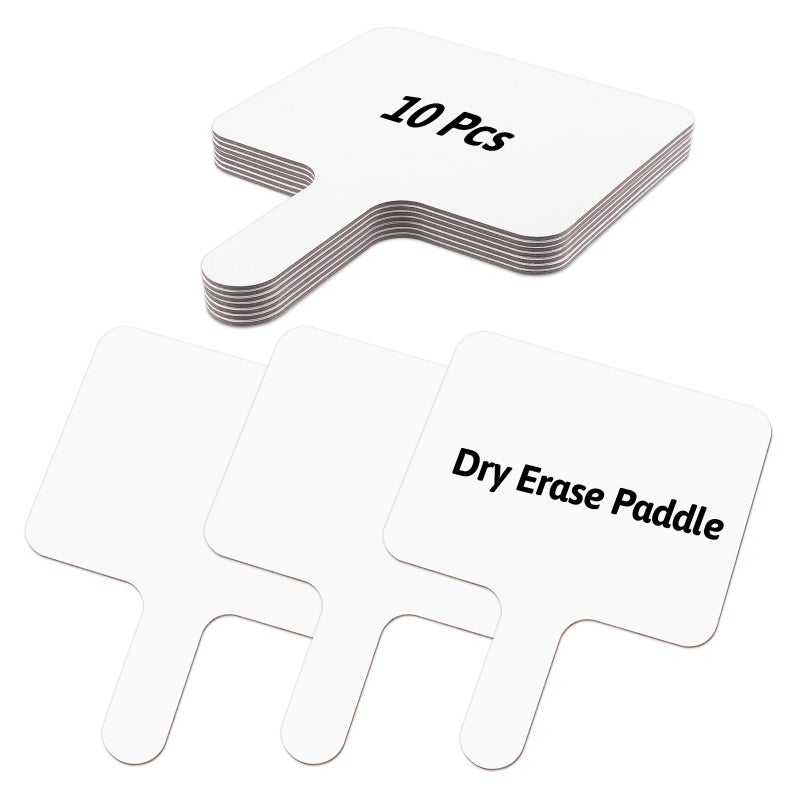 EupHHonycs 10 Pcs Dry Erase Answer Paddles 10x8 Inch Handheld White Boards Mini Double Sided Dry Erase Signs Small Auction Paddles for Students Teachers Office Classroom Meeting Voting Family Games Party - Image 1