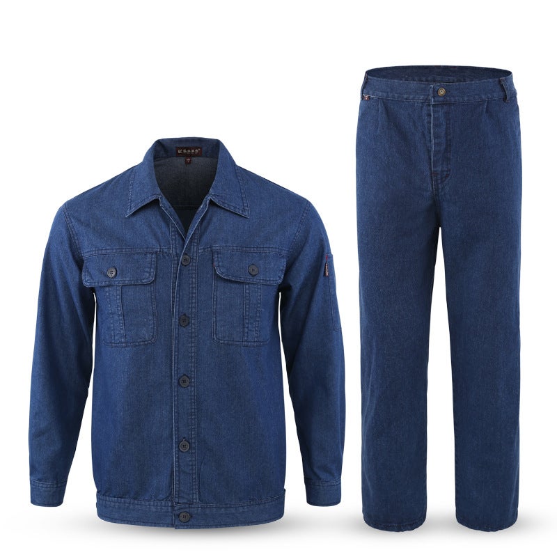 Summer Denim long sleeve welding electrician welder thin breathable labor protection clothing overalls suit mens top pants 5053 suit 