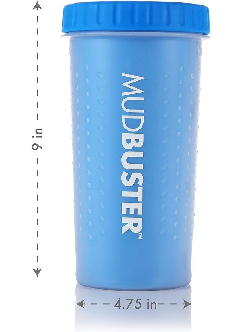 Dexas Lidded MudBuster Portable Dog Paw Cleaner, Pro Blue, Large with Lid - Image 2