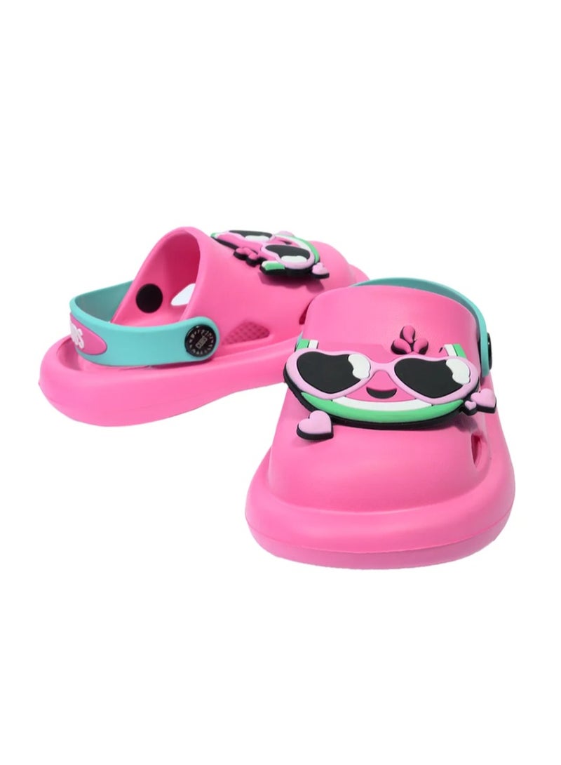 CUBS Girls' Cartoon Rubber Clogs - Pink, Size 30  - Image 1