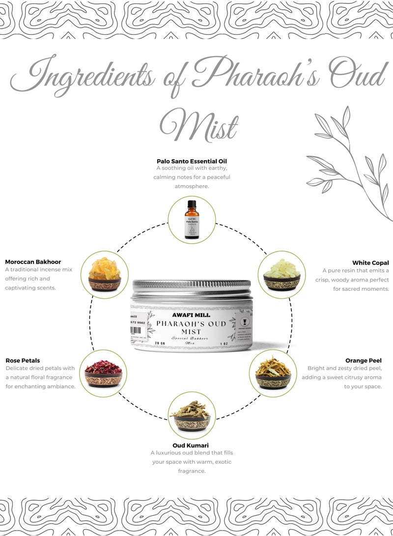 أباميك مزيج بخور عود فرعون من مطحنة عوافي – مزيج بخور مصنوع يدويًا بخبرة للحصول على تجربة عطرية فاخرة - Image 2