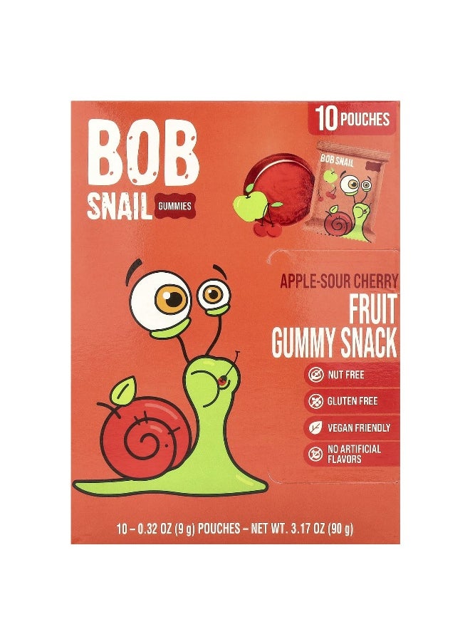 BOB SNAIL Bob Snail, Fruit Gummy Snack, Apple-Sour Cherry, 10 Pouches, 0.32 oz (9 g) Each  - Image 1