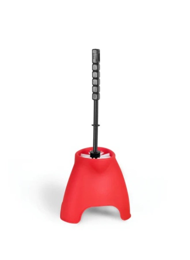 Curvy Pro Toilet Brush Red * Black Crescent and Silver Star 6221999122106