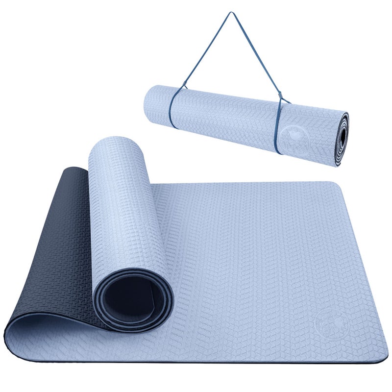 IUGA Yoga Mat Non Slip Antitear Pilates Mat Eco Friendly Hot Yoga Mats Thick for Workout Exercise72x 24x 6mm