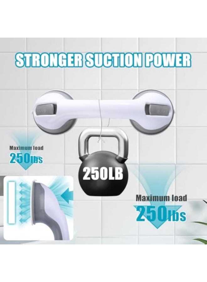 يلا جوي 2 قطعة قضبان إمساك لأحواض الاستحمام والاستحمام، قضبان إمساك دش 12 بوصة لكبار السن، مقبض دش لكبار السن، مقبض حمام المرأة الحامل، بدون حفر وتركيب - Image 2