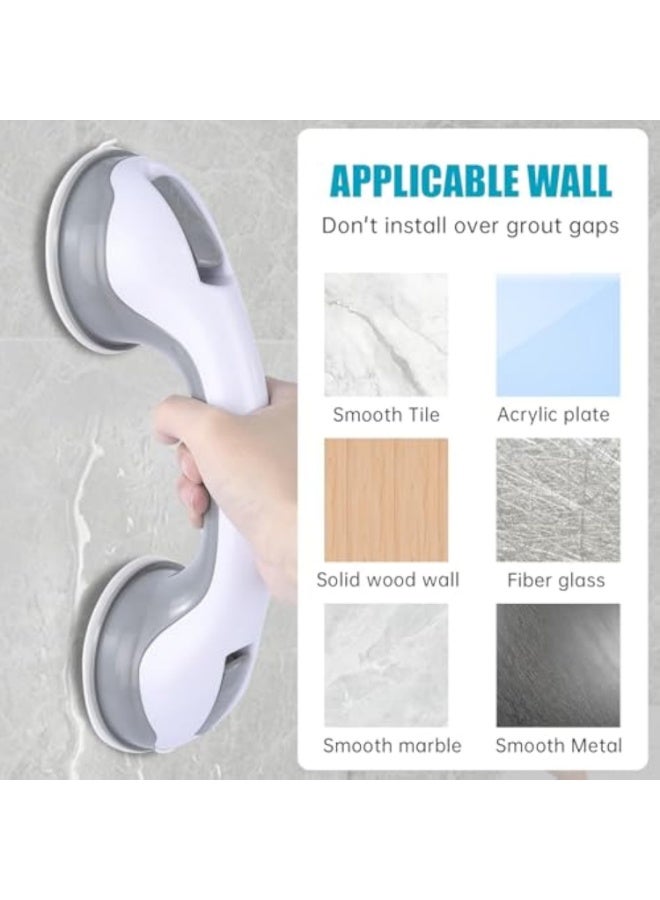 يلا جوي 2 قطعة قضبان إمساك لأحواض الاستحمام والاستحمام، قضبان إمساك دش 12 بوصة لكبار السن، مقبض دش لكبار السن، مقبض حمام المرأة الحامل، بدون حفر وتركيب - Image 5