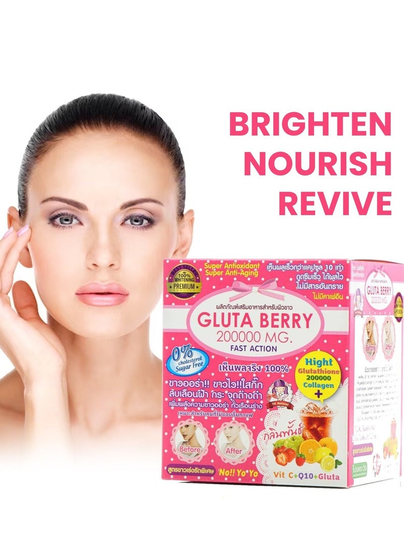 Gluta Berry 200000 mg Drink Skin Whitening Drink Anti Aging Acne Wrinkle RemovaL  - Image 1