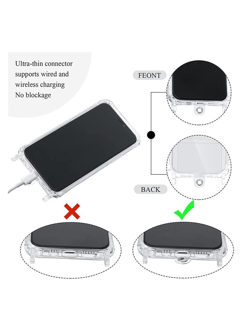 Y&D Phone Lanyard Patch, Universal Tether Plastic Tab Case with Metal Ring Compatible Every Mobile Phonefor Cellphones Safety Drop Protection (12 Pieces, Transparent)  - Image 5