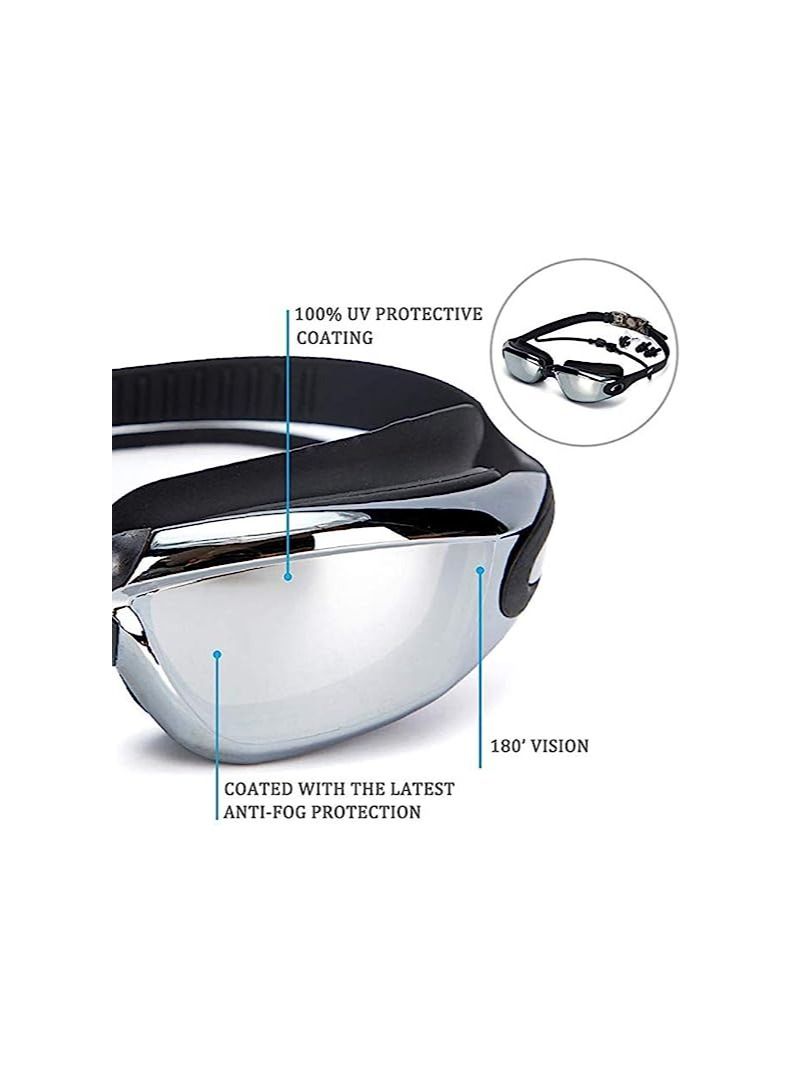 ORiTi Swimming Goggles Waterproof and Cap Set 4 in 1 UV 400 Protection Lenses Clear Anti Fog - Image 3