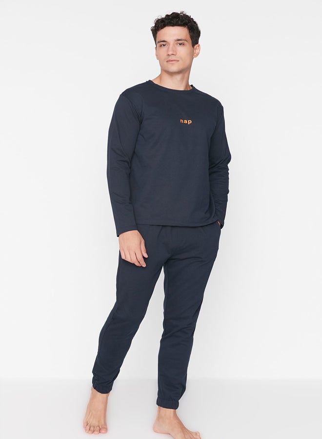 trendyol Pajama Set - Dark blue - Plain - Image 1