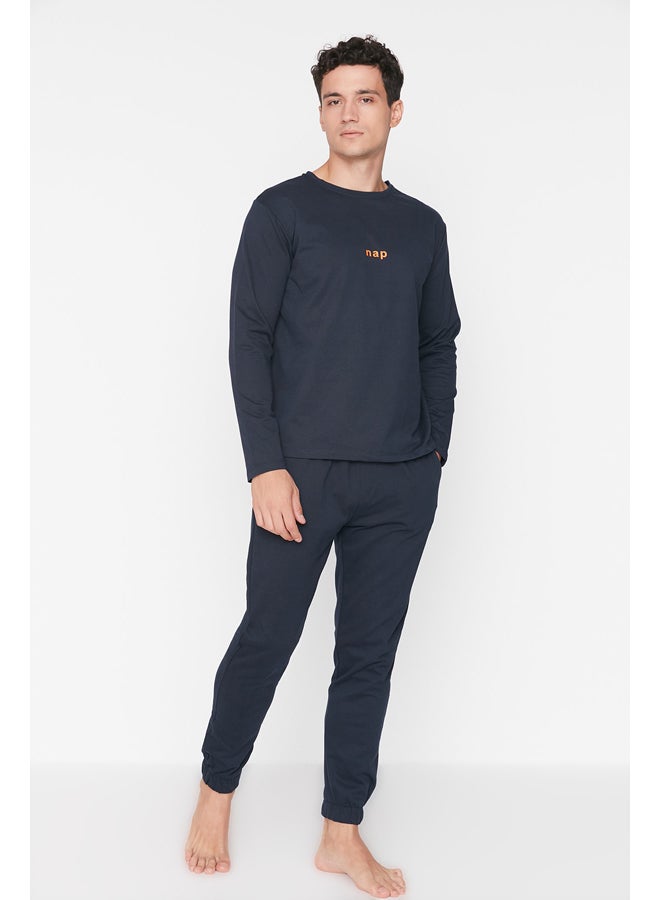 trendyol Pajama Set - Dark blue - Plain  - Image 1