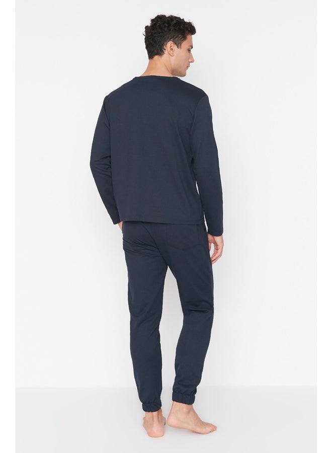 trendyol Pajama Set - Dark blue - Plain  - Image 4