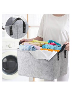 KASTWAVE Large Felt Storage Basket, Open Fabric Bins Foldable Organizer Box, with Handles for Closet, Clothing, Toys, Books, Office Products  - Image 4