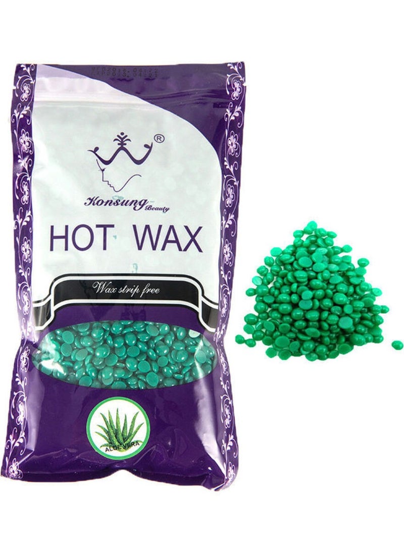 Konsung Beauty Professional Hair Removal Hot Wax - Aloevera Green 300gm  - Image 1