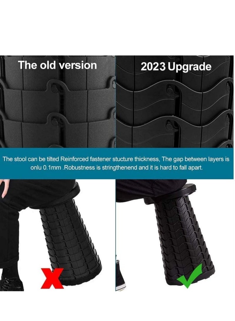 ELTRAZONE Upgraded-Portable Collapsible Folding Stool, Retractable Telescoping Foldable Camping Stool for Adults for Outdoor Fishing Hiking Gardening Travel BBQ - Image 4