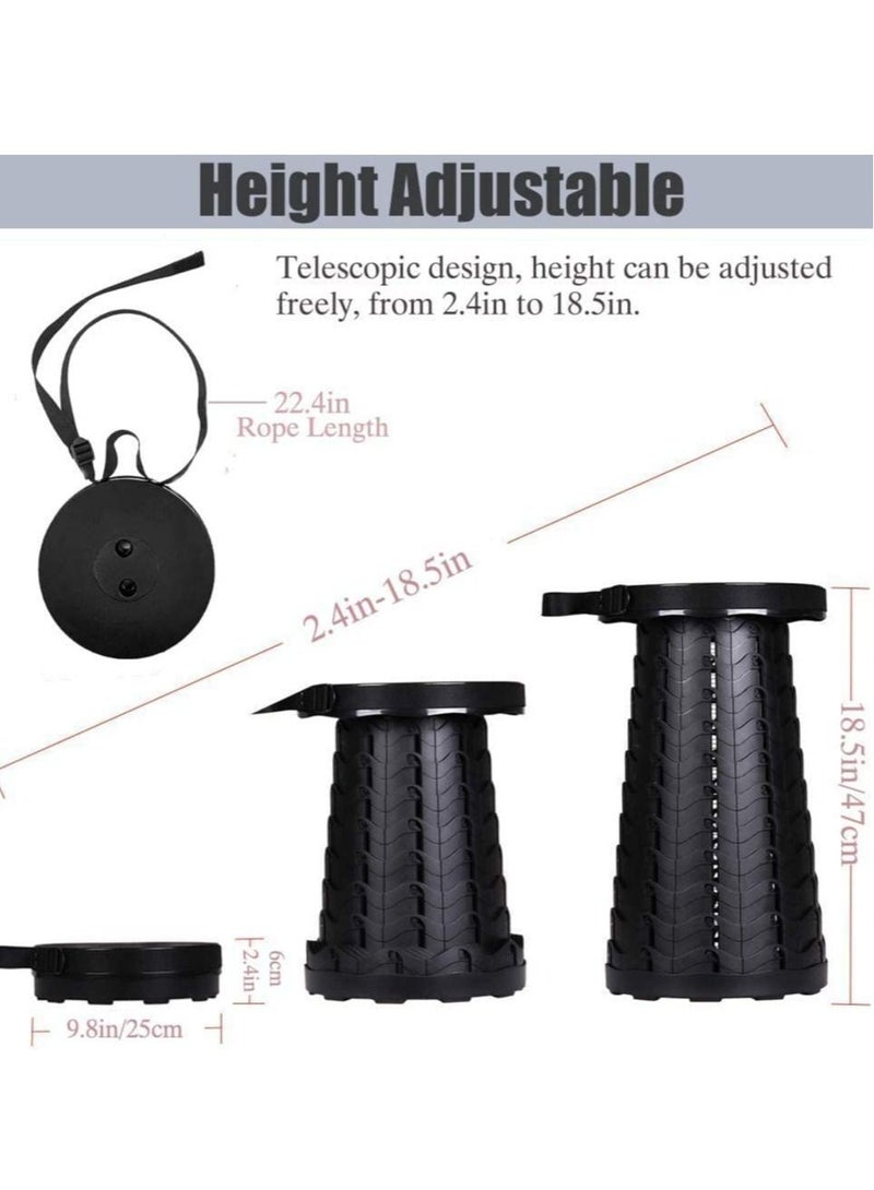 ELTRAZONE Upgraded-Portable Collapsible Folding Stool, Retractable Telescoping Foldable Camping Stool for Adults for Outdoor Fishing Hiking Gardening Travel BBQ - Image 2