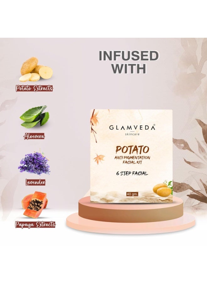 Glamveda Potato Anti Pigmentation Facial Kit | 6 Steps Facial | For All Skin Types | 40gm - Image 3