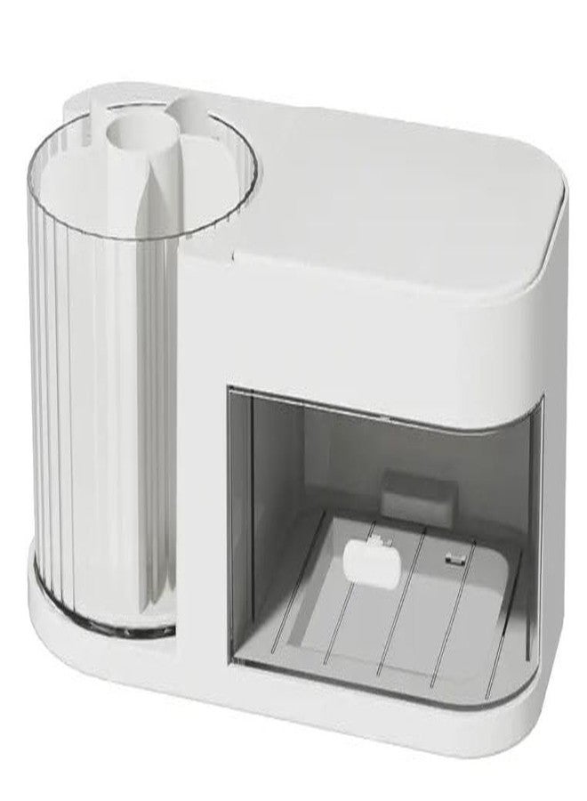 Azelf 1pc Rotating Multi-Purpose Organizer for Stationery & Cosmetics - Large Capacity Vanity Display Case, Lazy Makeup Storage Solution, Beige Cosmetic Storage Organizer Makeup Drawer Organizer - Image 1