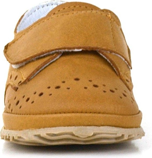 Hapshoe Kids Genuine Leather Brown Velcro Baby Booties Shoes  - Image 3