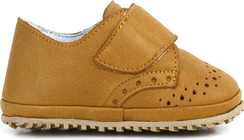 Hapshoe Kids Genuine Leather Brown Velcro Baby Booties Shoes  - Image 2