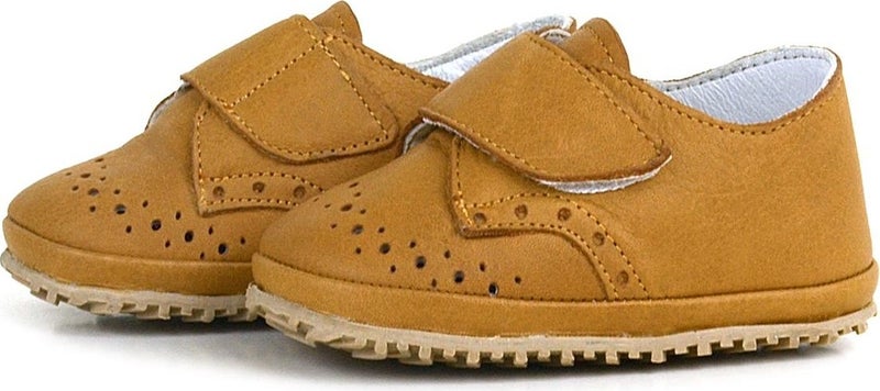Hapshoe Kids Genuine Leather Brown Velcro Baby Booties Shoes  - Image 4