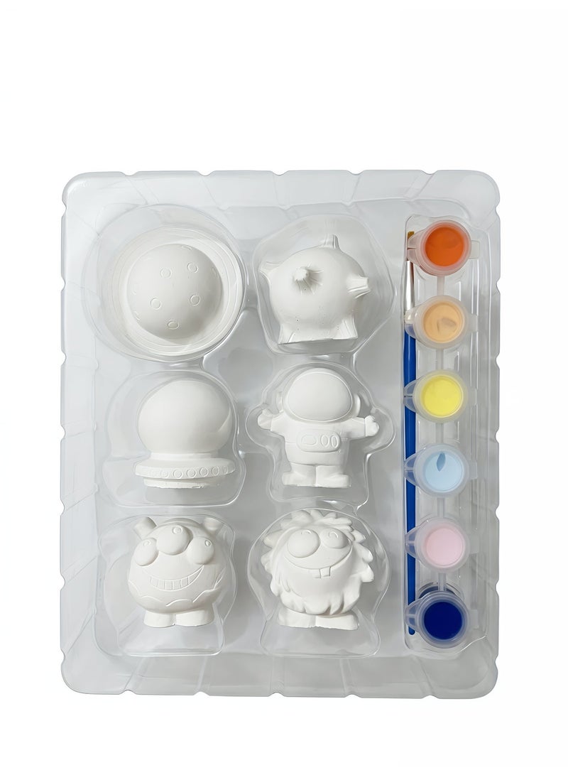 Kids Space Painting Kit - 13 Pieces Plaster Art Set with Colors & Brush - Fun DIY Craft for Boys & Girls - Image 2