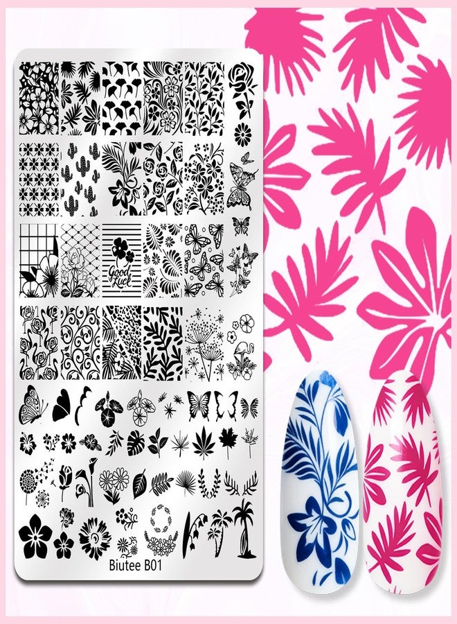 Biutee 4PCS Large Nail Stamping Plates Set, Nail Stamper Kit with Stamper and Scraper, Nail Stamping Kit with French Lace Flower Animal Star Space Patterns for DIY Nail Art Decoration - Image 4