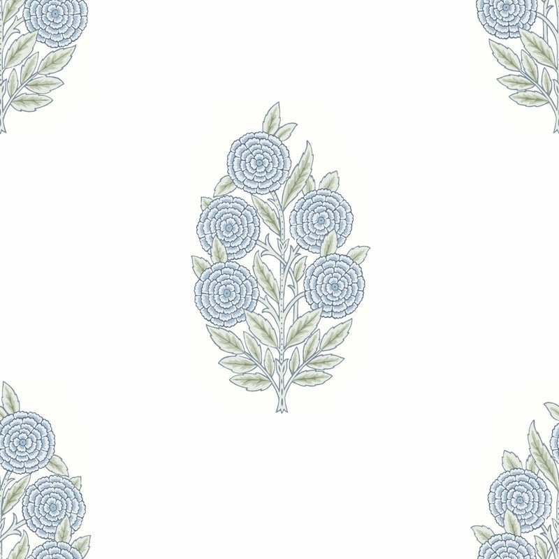 RoomMates Tamara Day RMK12517RL Blue Dutch Floral Peel and Stick Wallpaper