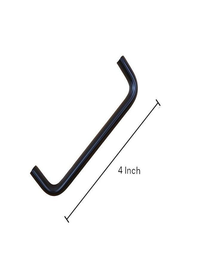 ELITONE Stainless Steel 'D' Type Cabinet Handle Pull for Kitchen and Wooden Furniture Doors/Drawers/Cupboard|Pack of 6,Z Black | 4 Inch - Image 2