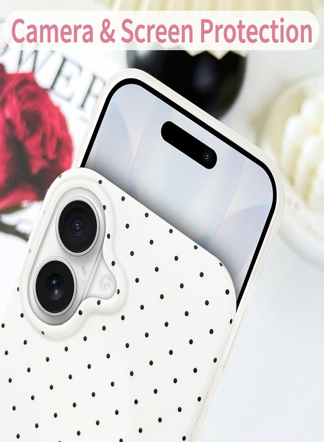 Hython for iPhone 17 Case Cute Polka Dot Aesthetic Design Simple Cover 6.3", Thin Slim Anti-Scratch Soft TPU Bumper Shockproof Rubber Protective Phone Cases for Women Girls Girly Boys, White - Image 3