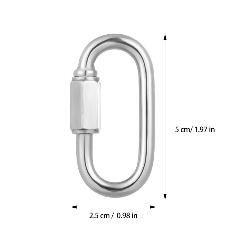 M5 Stainless Steel Locking Carabiner Clip 10 Pack for Climbing Camping Hiking Outdoor Gear - Image 3